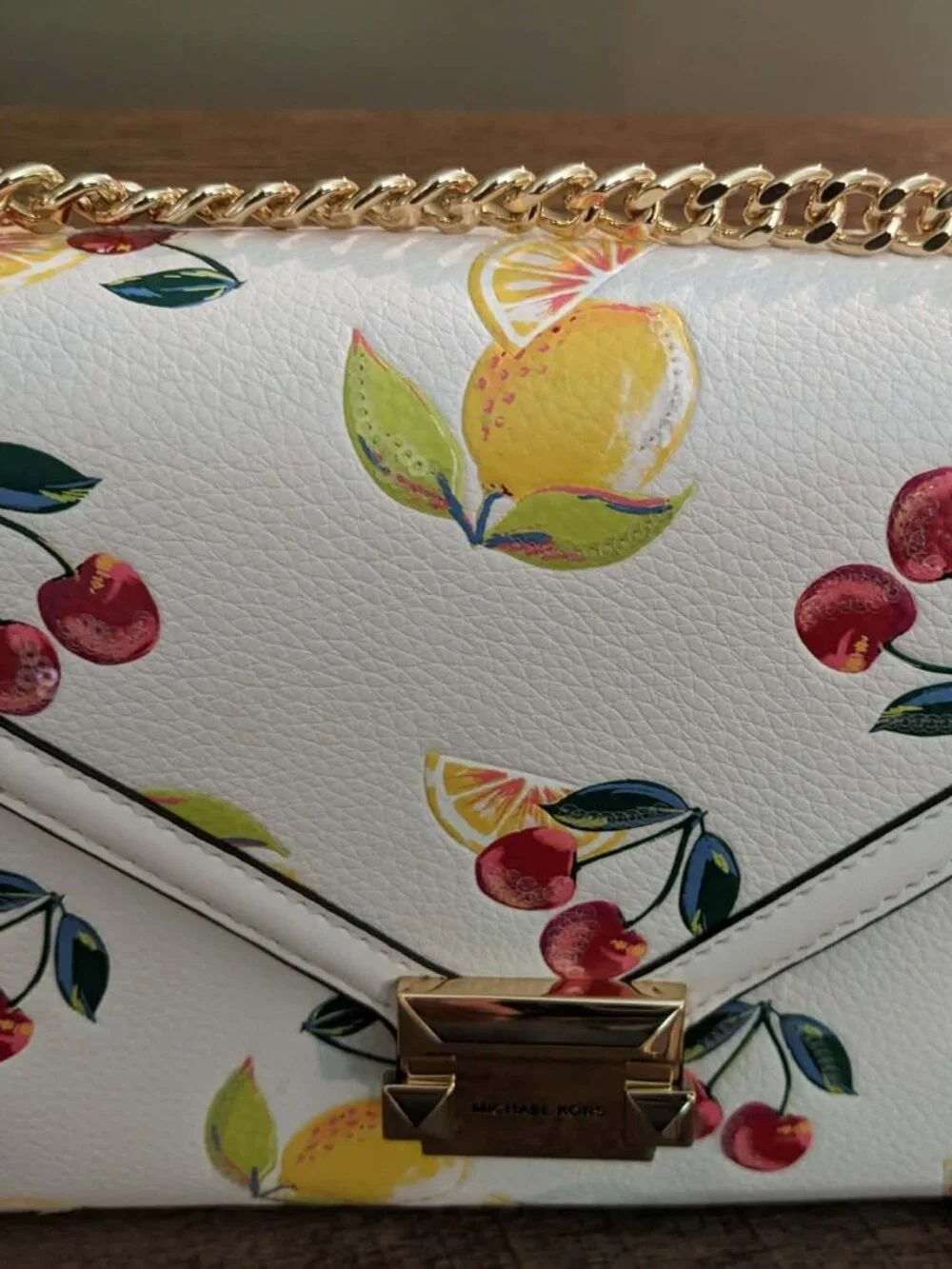 Michael Kors White Whitney Fruit Shoulder Bag - EUC